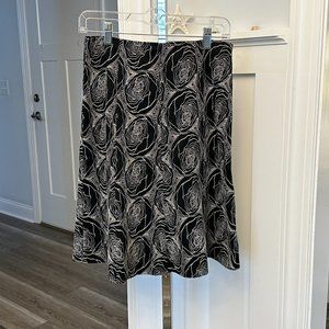 Anthropologie Ruth Sz 2 So Cute A-Line Skirt Black w White Threading Details
